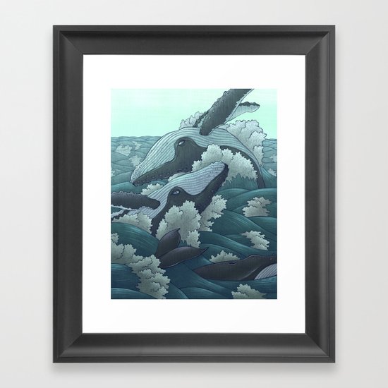 Happy Whales Framed Art Print