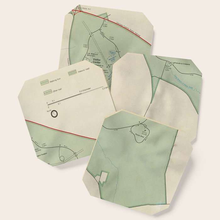 Cowpens National Battlefield Map (1990) Vintage South Carolina