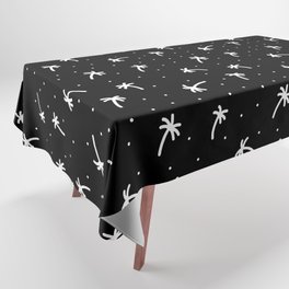 Black And White Doodle Palm Tree Pattern Tablecloth