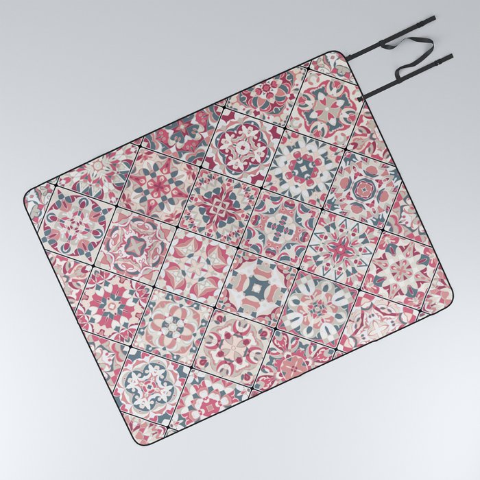 Mediterranean Decorative Tile Print VIII Picnic Blanket