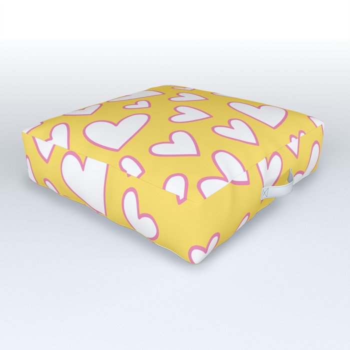Heart Print Seamless Pattern Outdoor Floor Cushion
