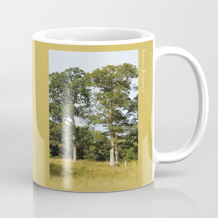 Nature Lover's Day Trip | Golden Olive Green Field With Big Trees | Pictures With Weekend Vibes Coffee Mug