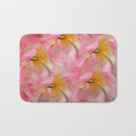 Fancy Painted Tulips Bath Mat