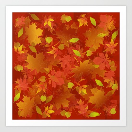 Autumn Leaves Carpet Art Print