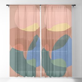Abstract Shapes Nordic 1 Sheer Curtain