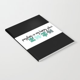 Happy Place black font Notebook