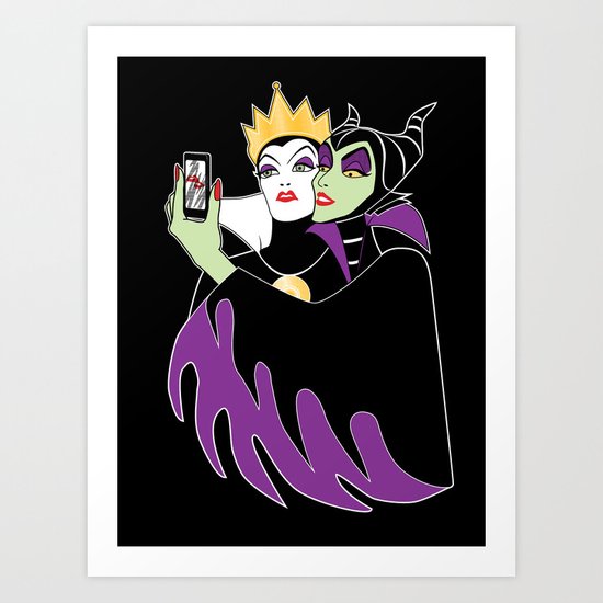 Grimhilde & Maleficent Selfie Art Print