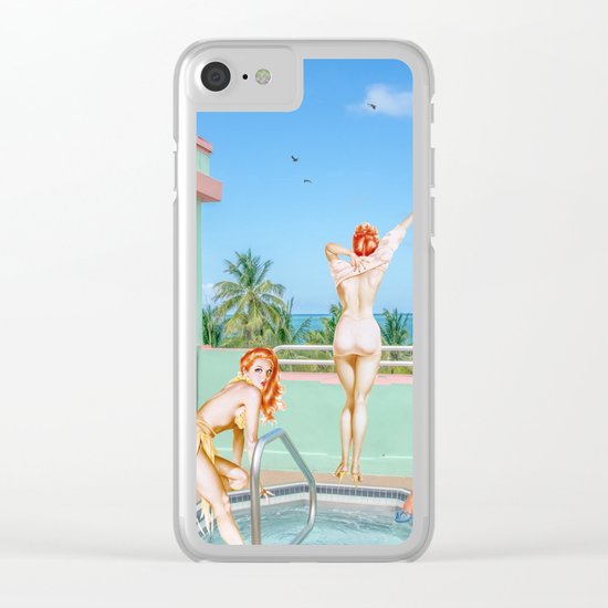 MIAMI BEACH Clear iPhone Case