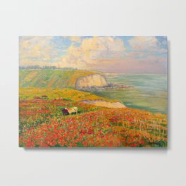 Václav Radimský (1867-1946) Normandy coast in bloom Impressionist Landscape Painting Bright Colors Metal Print | Acrylic, Landscape, Painting, Inbloom, Brightcolors, Coast, Oil, Impressionist, Normandy 
