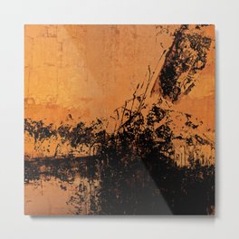 Orange black abstract Metal Print