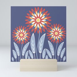 Abstract magic flowers Mini Art Print