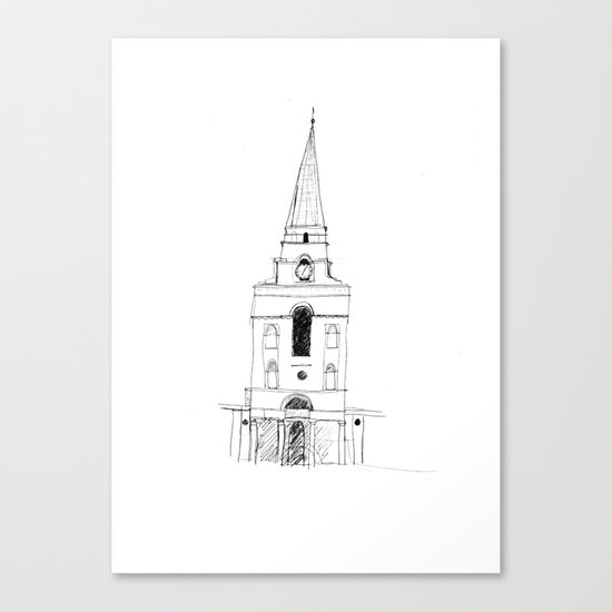 Spitalfields Church, London Canvas Print