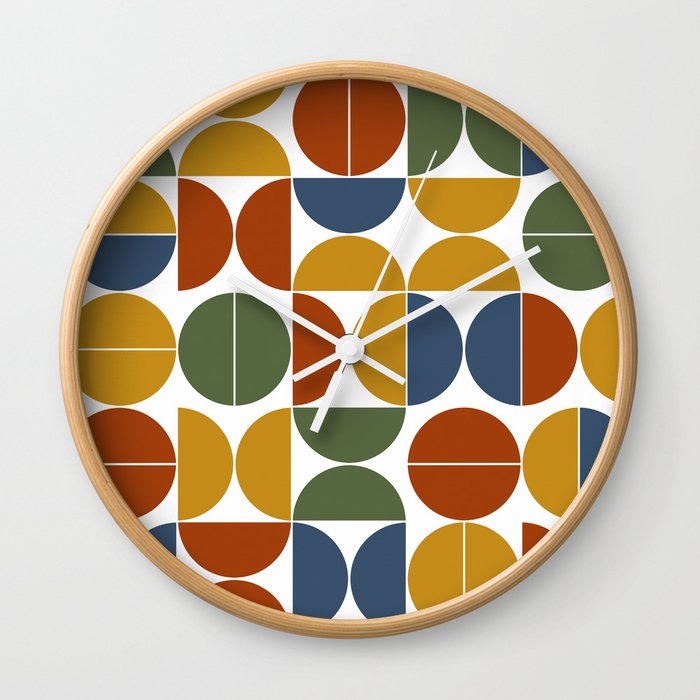 Colorful mid century moderna Wall Clock