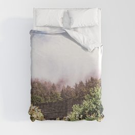 Coastal Fog and Forest | PNW Nature Photography Duvet Cover