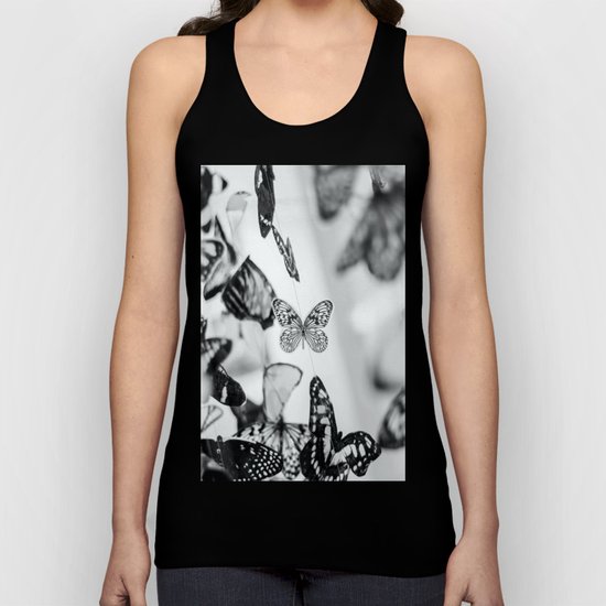 B&W Butterfly Unisex Tank Top