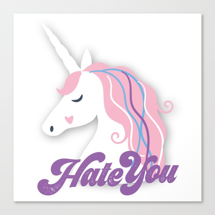 Hateful Unicorn Canvas Print