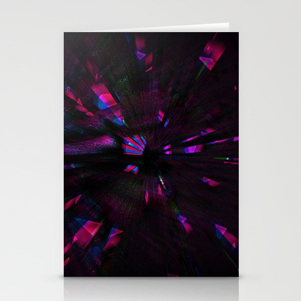 Pink motion glitch lines and speed  Stationery Cards