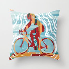 Vintage Mountain Bike Gift for Women Throw Pillow