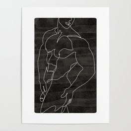 Naked sexy man black-b Poster