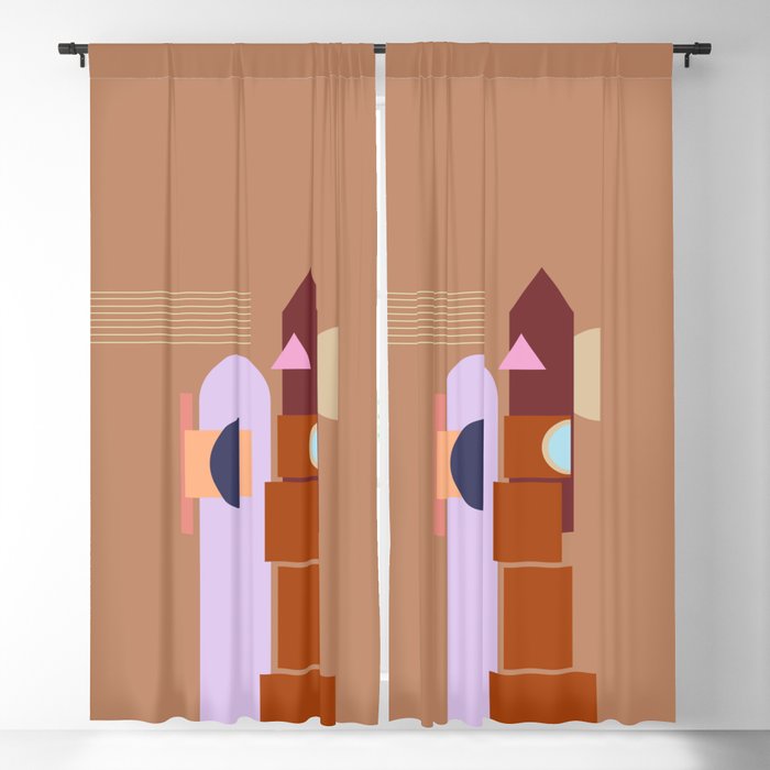 Home Sweet Home modern abstract illustration  Blackout Curtain