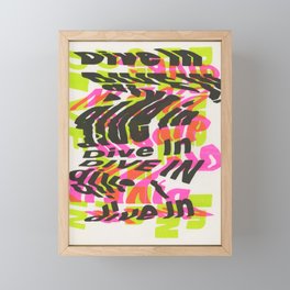 "Dive In" Pink, Green & Black Framed Mini Art Print