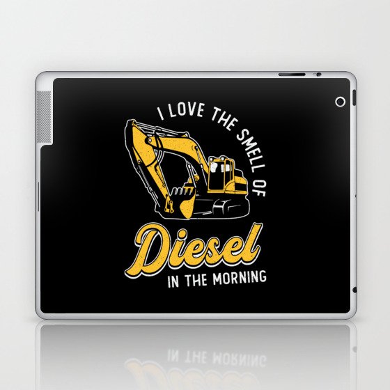 Excavator I Love The Smell Construction Worker Laptop & iPad Skin