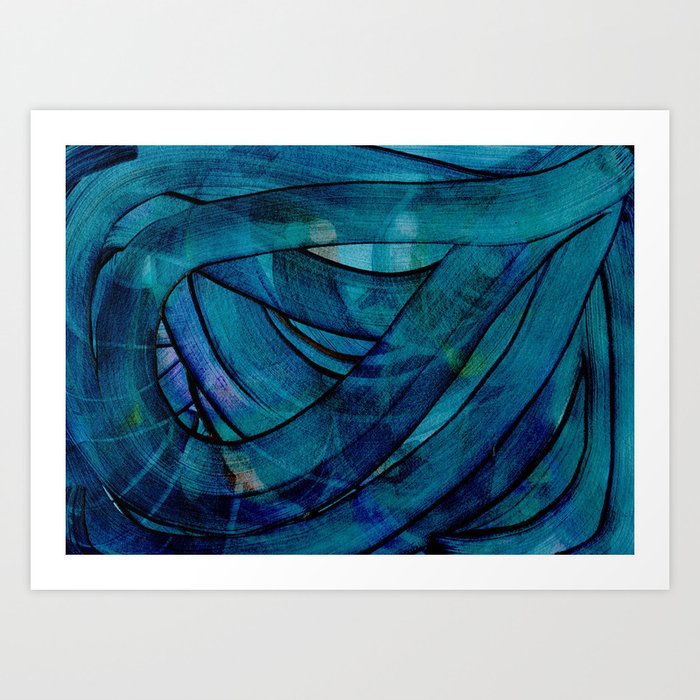 Looping Snake/Blue Art Print