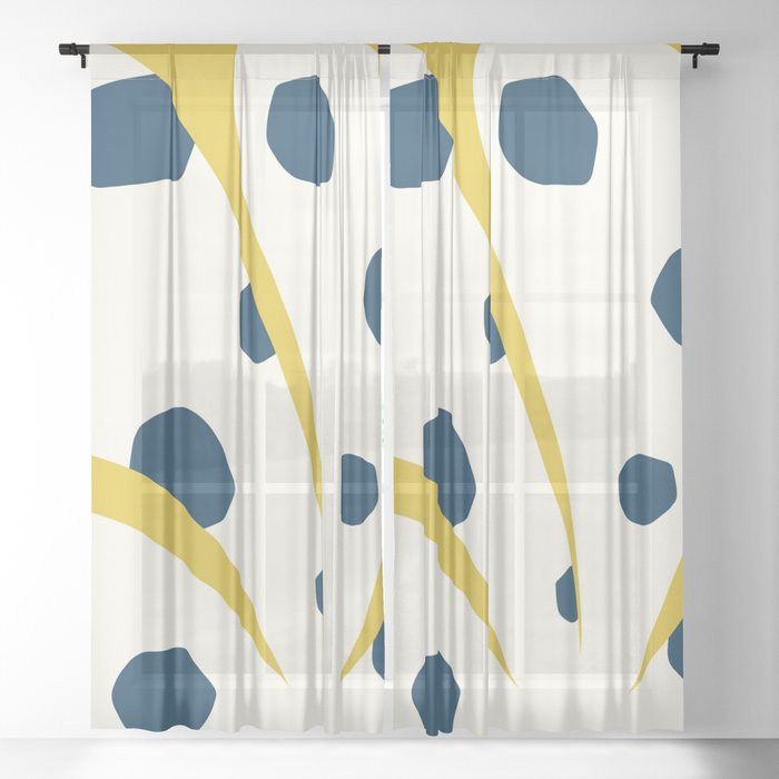 Spots patterned color leaves 10 Sheer Curtain