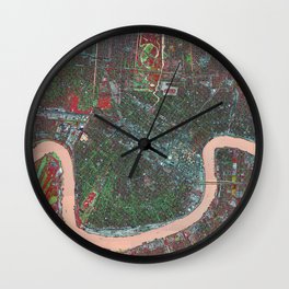 A Map of Vibrant New Orleans Wall Clock