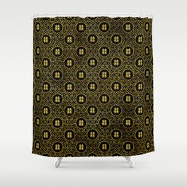 Gold Double Happiness Symbol in lotus pattern Shower Curtain | Chinesesymbol, Prosperitycharm, Bagua, Chinesehieroglyphs, Goodfortune, Lotus, Graphicdesign, Fengshui, Gold, Love 