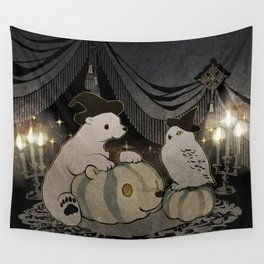 halloween polar bear and white owl Wall Tapestry | Digital, Drawing 