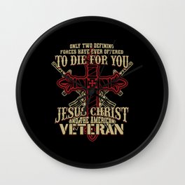 Religious Veterans Day Freedom Saying Wall Clock