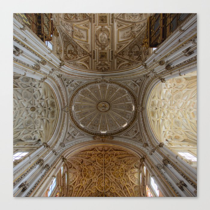 Spain Photography - Beautiful Ceiling Of A Mosque In Córdoba Canvas Print