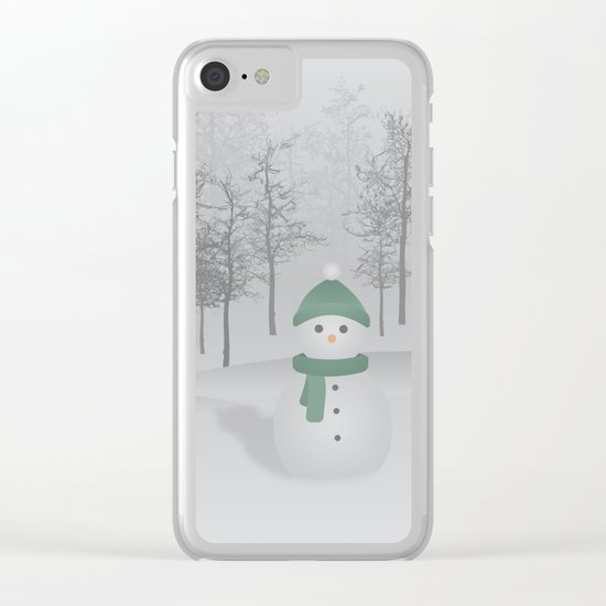 Christmas Snowman Clear iPhone Case