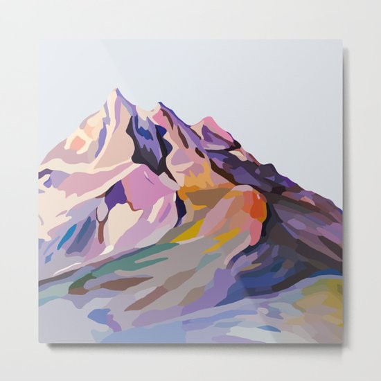 Serene Mountains Design Metal Print