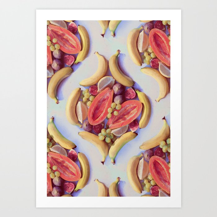 Fruit Salad - a tropical pattern  Art Print
