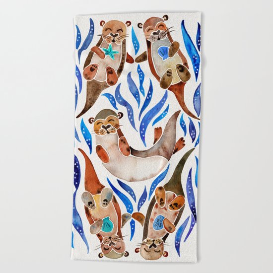 Five Otters – Blue Palette Beach Towel