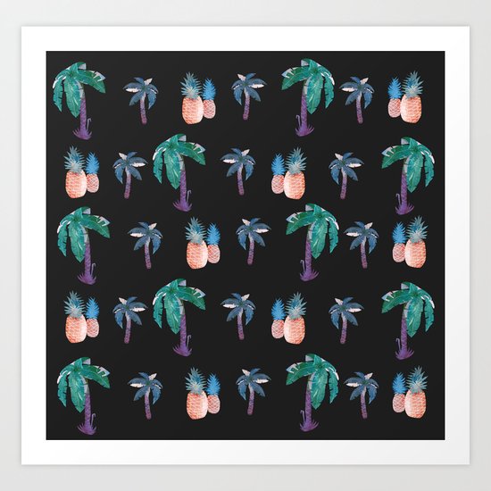 Tropical at Night Art Print