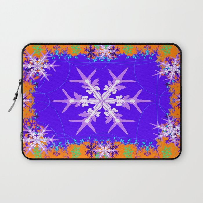Purple Snowflake Modern Art Abstract Laptop Sleeve