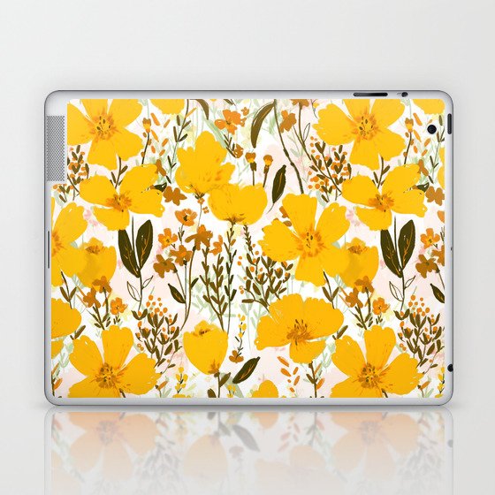 Yellow roaming wildflowers Laptop & iPad Skin
