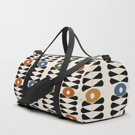 Colourful mid century 50s retro flower pattern 1 Duffle Bag