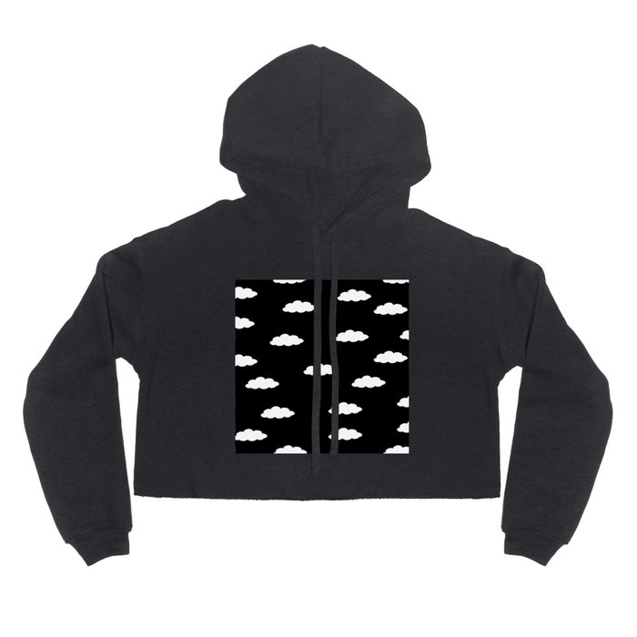White clouds in black background Hoody