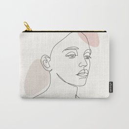 One Line Portret Girl Carry-All Pouch