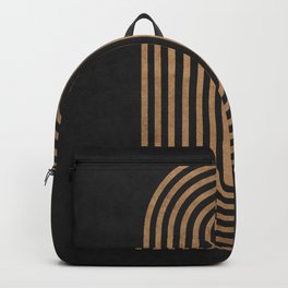 Perfect Equilibrium - Geometric Minimal - Black 1 Backpack | Nordic, Stylish, Urbanchic, Geometric, Boho, Contemporary, Black, Scandinavian, Brown, Minimal 