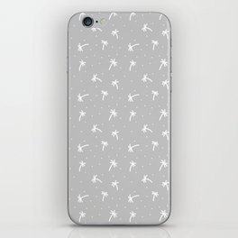 Light Grey And White Doodle Palm Tree Pattern iPhone Skin