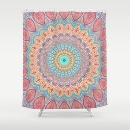 Jewel Mandala Faded - Mandala Design Shower Curtain