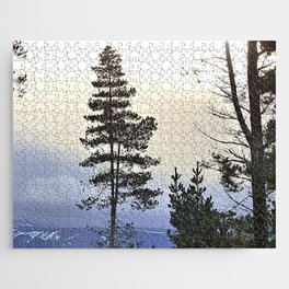 Lone Pine Tree View in Afterglow Jigsaw Puzzle