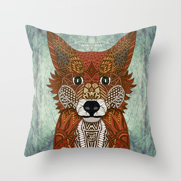 Woodland Fox Throw Pillow