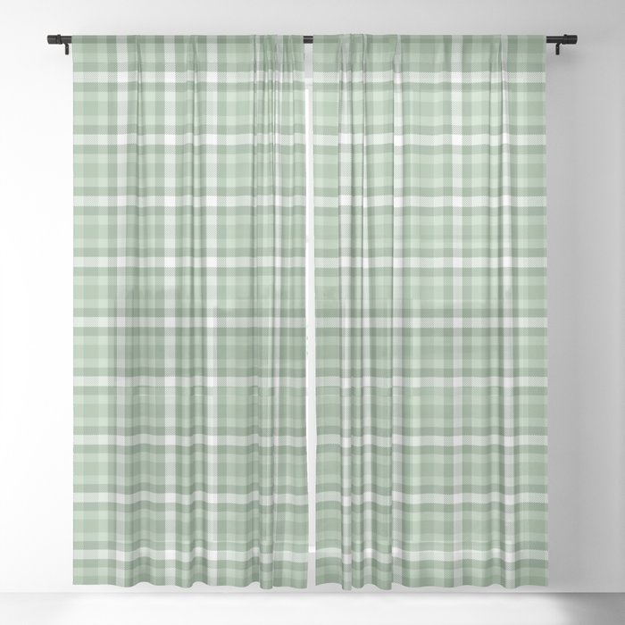 Modern Green Tartan Plaid Pattern,Scottish,Scotland,Scots,Clan,Clark,Stewart,Gingham,Checkered,Check,Stripes,Classic,Traditional, Sheer Curtain