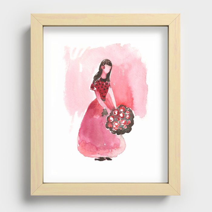 Rose girl Recessed Framed Print